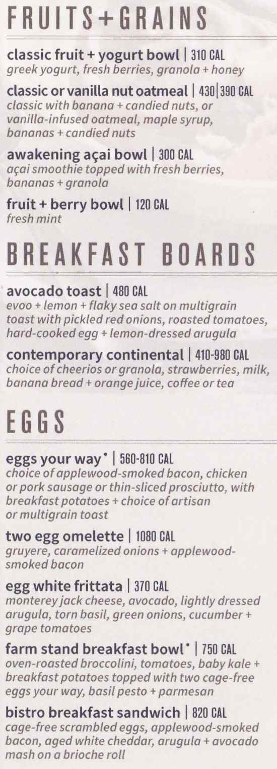 Page 1 of menu, The Bistro Courtyard by Marriott